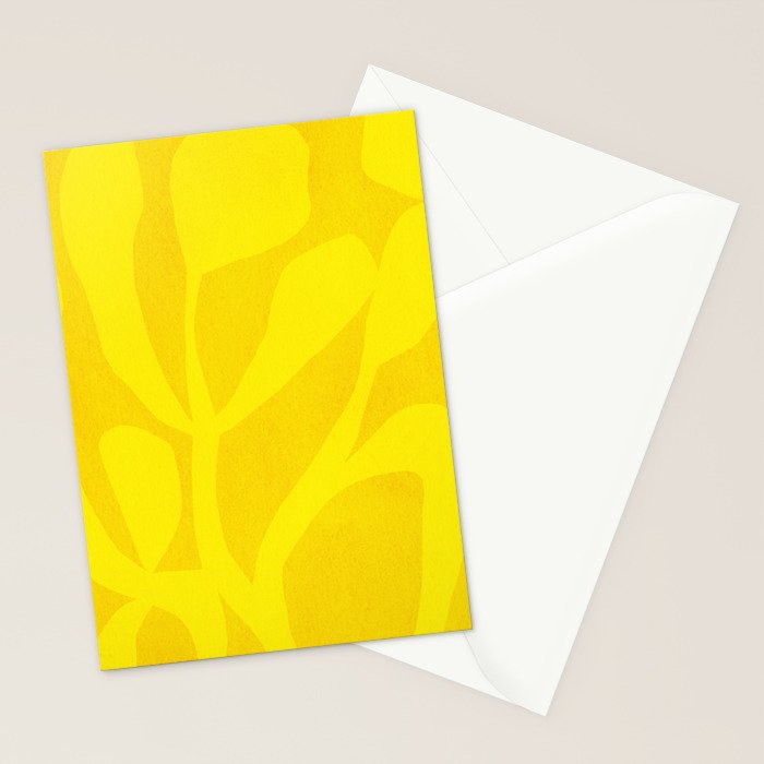 Abstract botanical- yellow gold  Stationery Card Gallery Image 2
