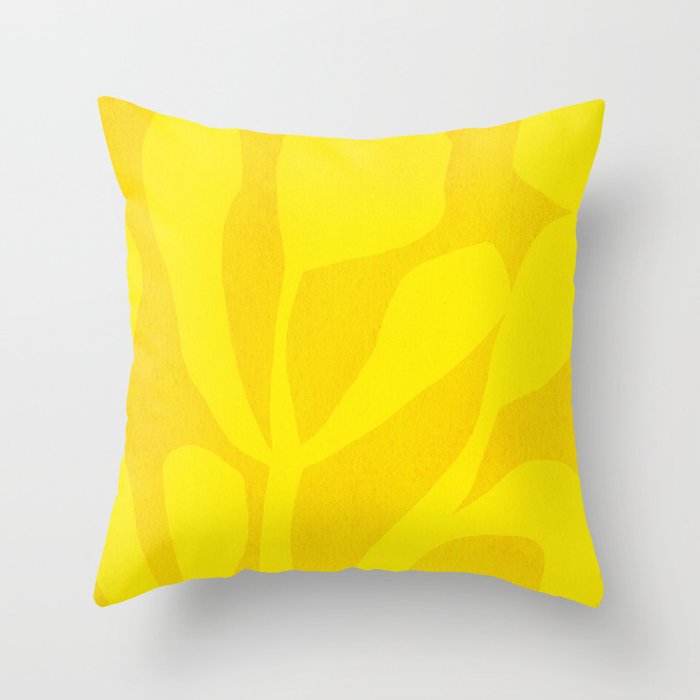Abstract botanical- yellow gold  Throw Pillow Gallery Image 6