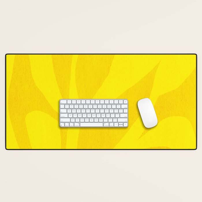 Abstract botanical- yellow gold  Desk Mat Gallery Image 1