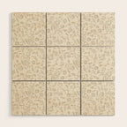 Beige Ditsy Toile Floral Wood Wall Art Gallery Image 1
