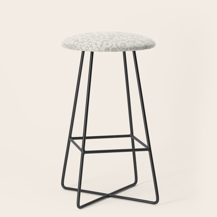 Beige Ditsy Toile Floral Stool Gallery Image 1