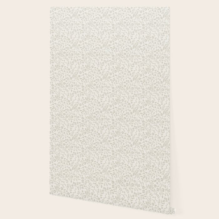 Beige Ditsy Toile Floral Wallpaper Gallery Image 2