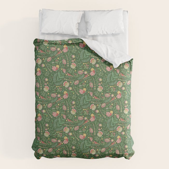 Swedish Floral - Green Comforter Gallery Image 6