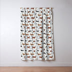 Hand-painted Cows and White Flowers with Blue Accents Window Curtain Gallery Image 3