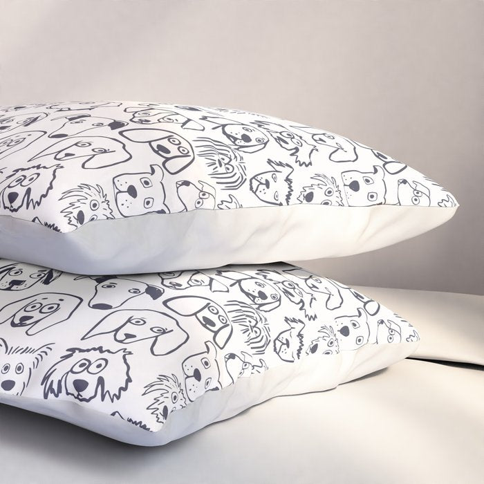 Lots of dogs doggy faces pattern Pillow Sham Gallery Image 3