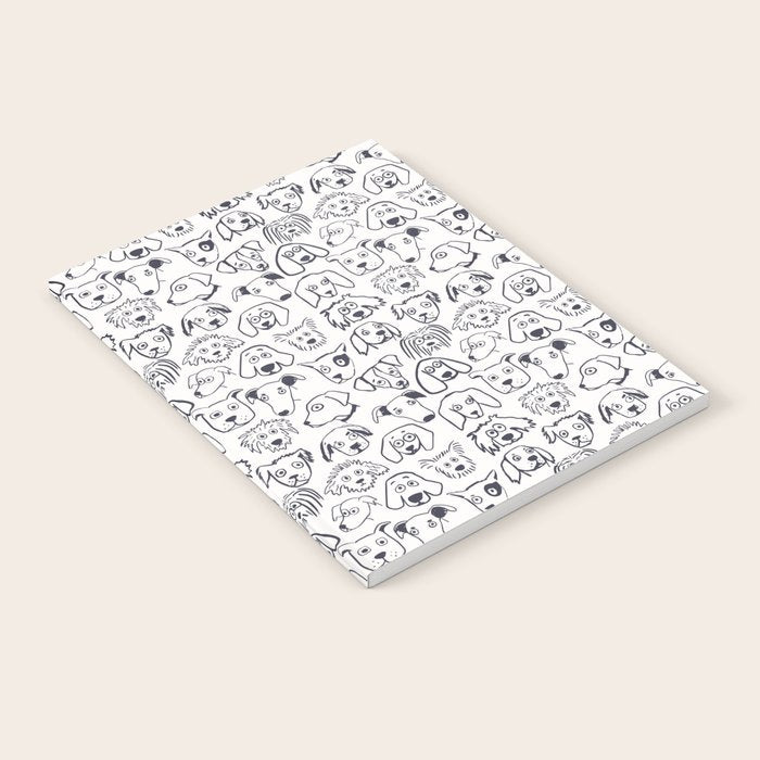 Lots Of Dogs Doggy Faces Pattern Notebook