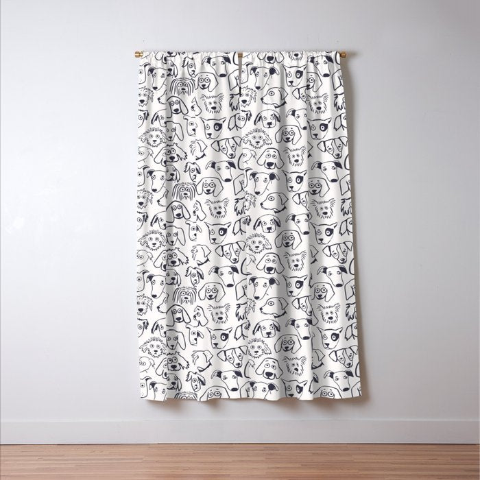 Lots of dogs doggy faces pattern Window Curtain Gallery Image 3