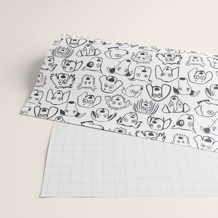 Lots of dogs doggy faces pattern Wrapping Paper Gallery Image 2