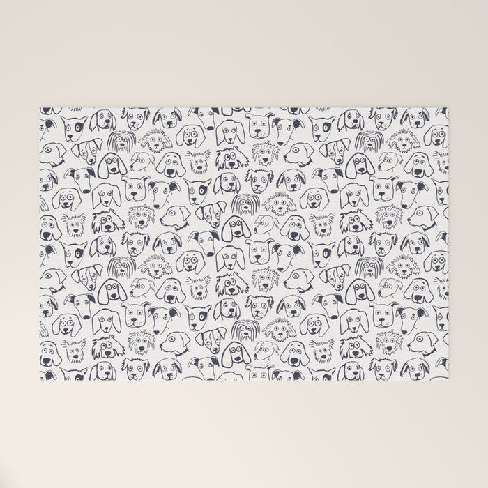 Lots of dogs doggy faces pattern Welcome Mat Gallery Image 1