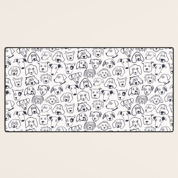 Lots of dogs doggy faces pattern Desk Mat Gallery Image 3