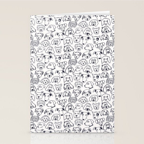 Lots of dogs doggy faces pattern Stationery Card Gallery Image 2