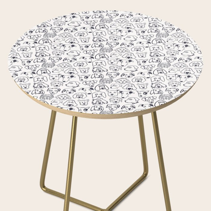 Lots of dogs doggy faces pattern Side Table Gallery Image 2