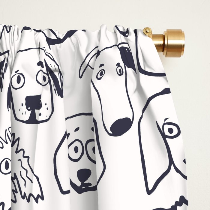 Lots of dogs doggy faces pattern Window Curtain Gallery Image 2