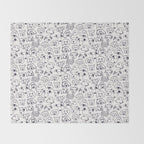 Lots of dogs doggy faces pattern Throw Blanket Gallery Image 2