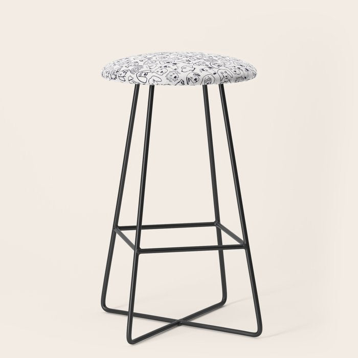 Lots of dogs doggy faces pattern Stool Gallery Image 1