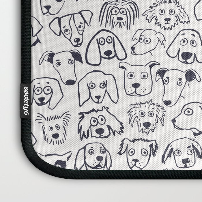 Lots of dogs doggy faces pattern Laptop Sleeve Gallery Image 3