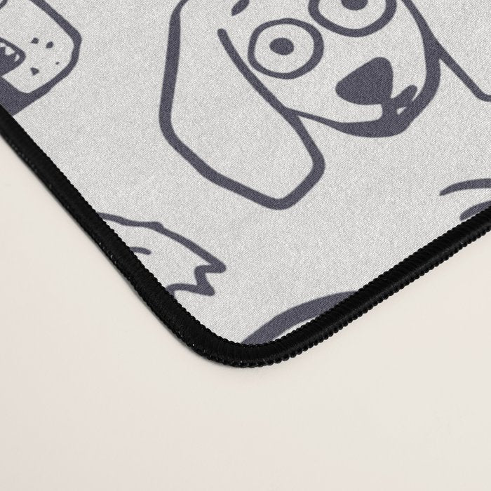 Lots of dogs doggy faces pattern Desk Mat Gallery Image 4