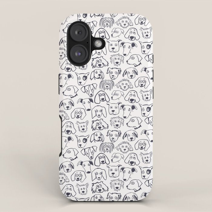 Lots of dogs doggy faces pattern iPhone Case Gallery Image 1