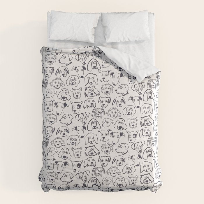 Lots of dogs doggy faces pattern Duvet Cover Gallery Image 6