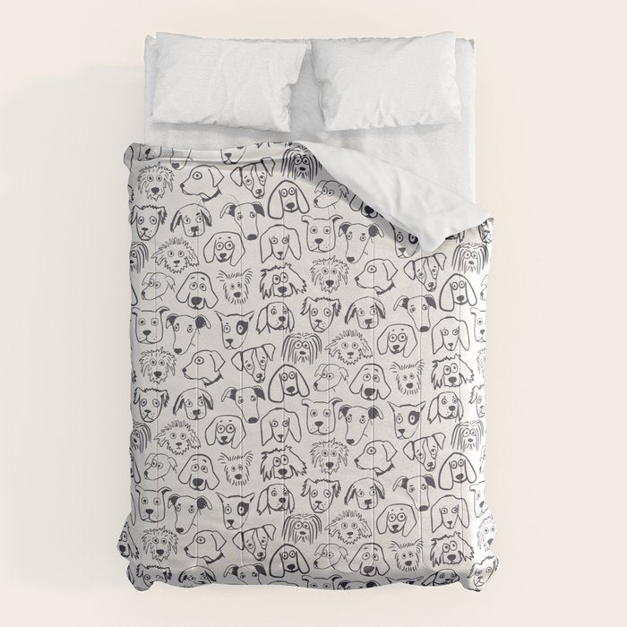 Lots of dogs doggy faces pattern Comforter Gallery Image 6