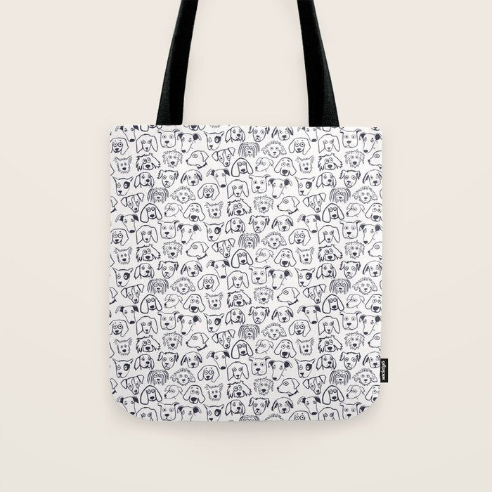 Lots of dogs doggy faces pattern Tote Bag Gallery Image 1