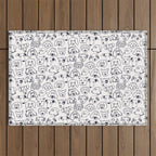 Lots of dogs doggy faces pattern Outdoor Rug Gallery Image 1