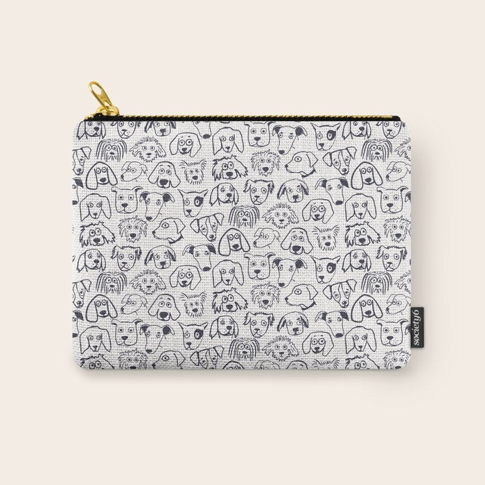 Lots of dogs doggy faces pattern Carry All Pouch Gallery Image 1