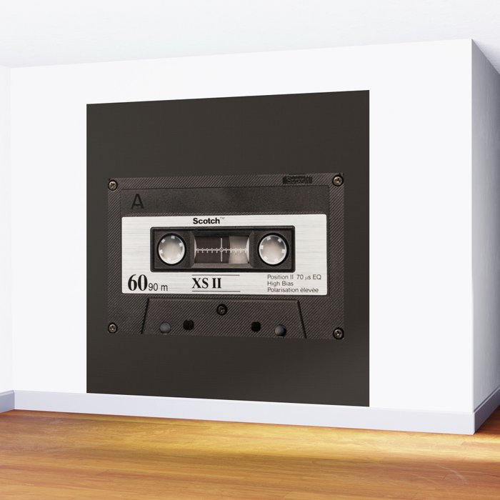Cassette Tape Black And White #decor #society6 #buyart Wall Mural Gallery Image 2