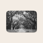 Spanish Moss on Southern Live Oak Trees black and white photograph / black and white art photography Bath Mat Gallery Image 1