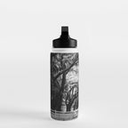 Spanish Moss on Southern Live Oak Trees black and white photograph / black and white art photography Water Bottle Gallery Image 3