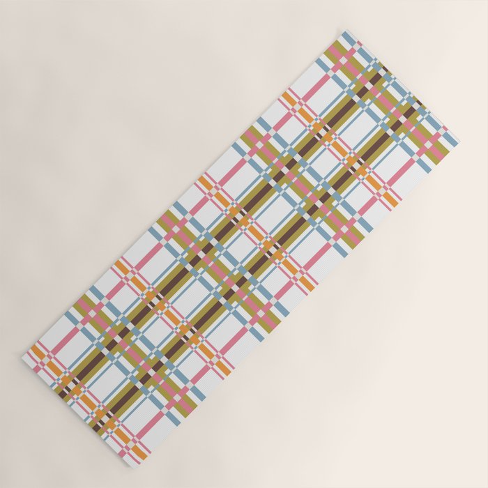 Bold Crosshatch Colorful Yoga Mat Gallery Image 1