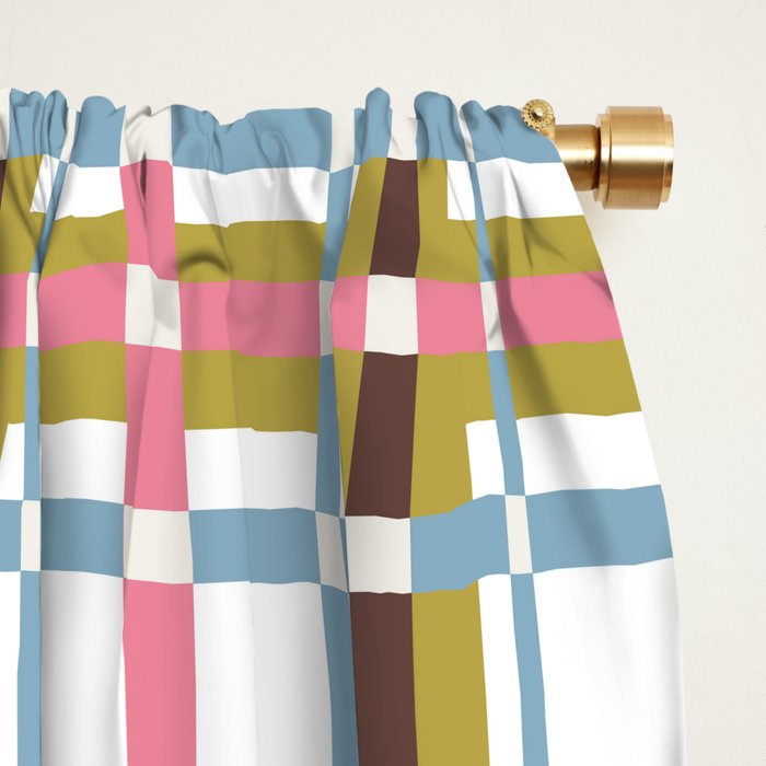 Bold Crosshatch Colorful Window Curtain Gallery Image 2