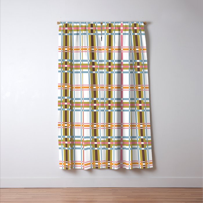 Bold Crosshatch Colorful Window Curtain Gallery Image 3