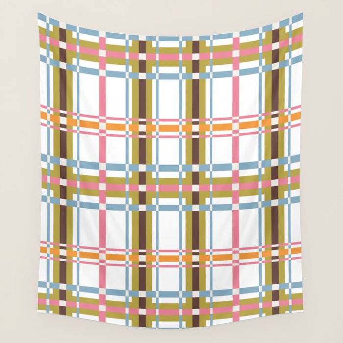 Bold Crosshatch Colorful Wall Tapestry Gallery Image 4