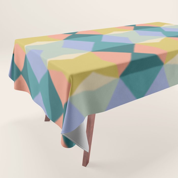  Mid-century Modern Geometric Pattern Tablecloth Gallery Image 1