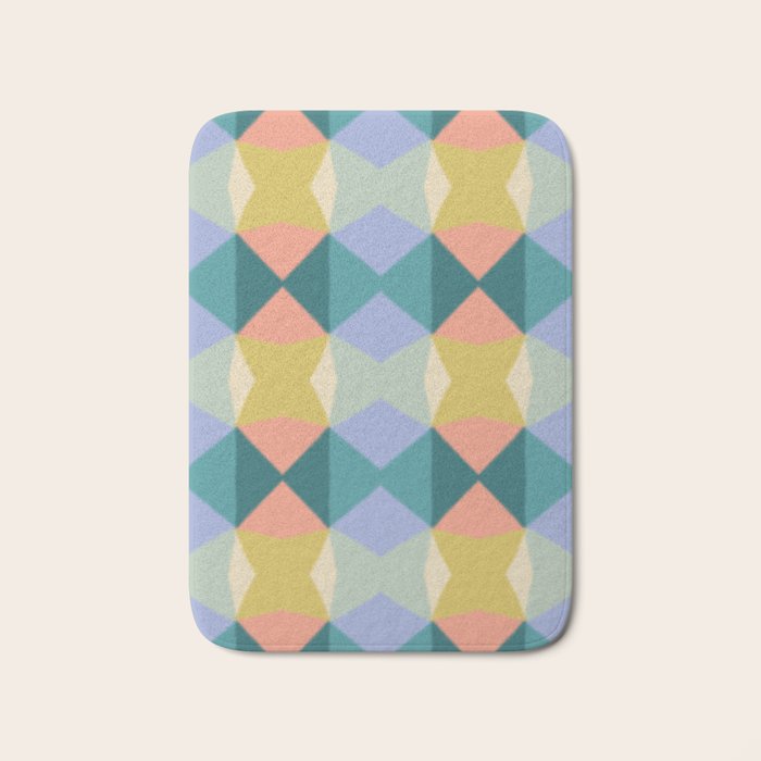  Mid-century Modern Geometric Pattern Bath Mat Gallery Image 1