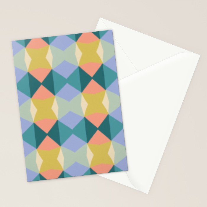  Mid-century Modern Geometric Pattern Stationery Card Gallery Image 2