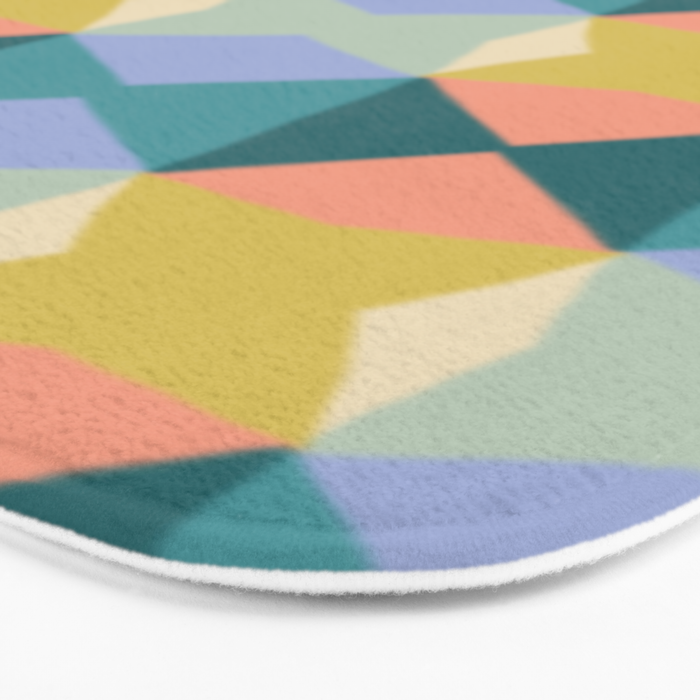  Mid-century Modern Geometric Pattern Bath Mat Gallery Image 3