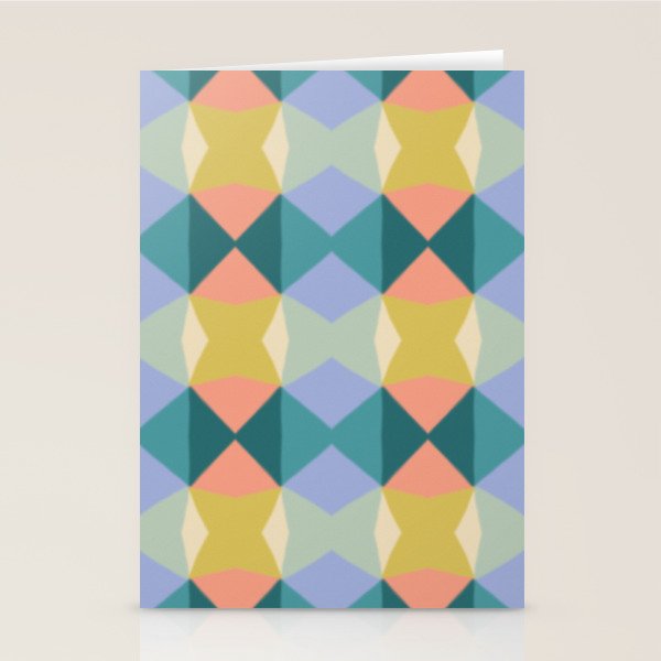  Mid-century Modern Geometric Pattern Stationery Card Gallery Image 1