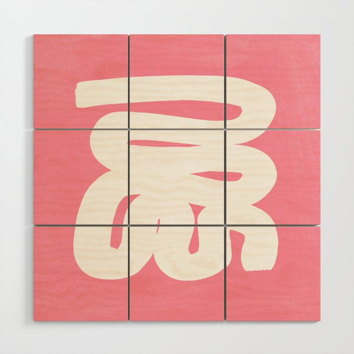 Pastel Pink Wiggle Run Wood Wall Art Gallery Image 1