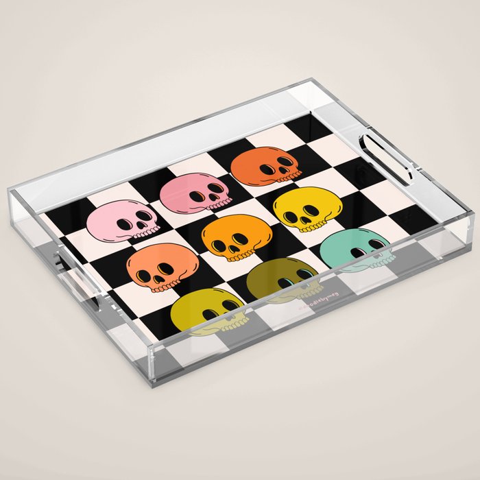 Rainbow Skulls Acrylic Tray Gallery Image 1