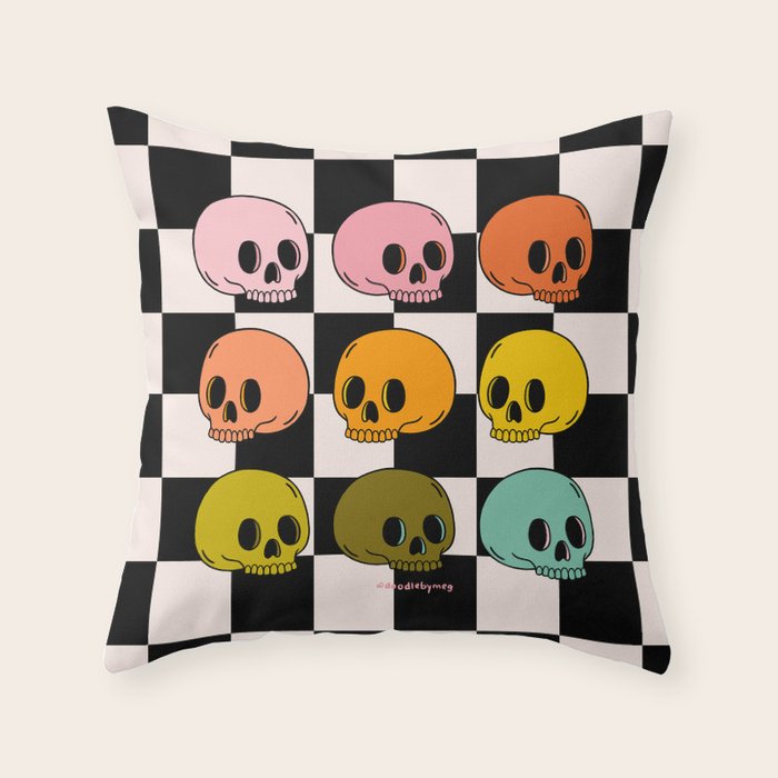 Rainbow Skulls Throw Pillow Gallery Image 6
