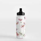 Pink Cosmos Flowers Water Bottle Gallery Image 2