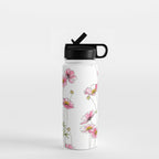 Pink Cosmos Flowers Water Bottle Gallery Image 1