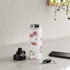 Pink Cosmos Flowers Water Bottle Gallery Image 4