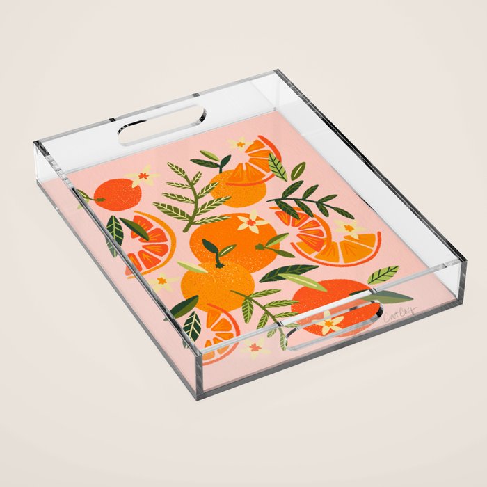 Orange Blooms - Blush Acrylic Tray Gallery Image 1