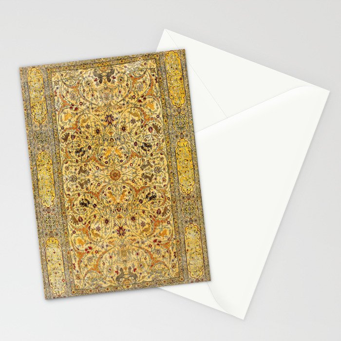 Hereke Northwest Anatolian Silk Rug Print Stationery Card Gallery Image 2