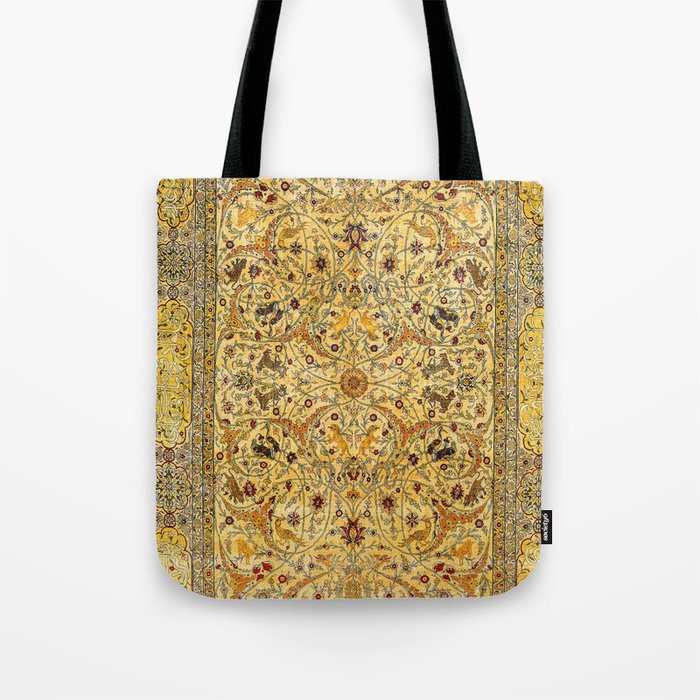 Hereke Northwest Anatolian Silk Rug Print Tote Bag Gallery Image 1