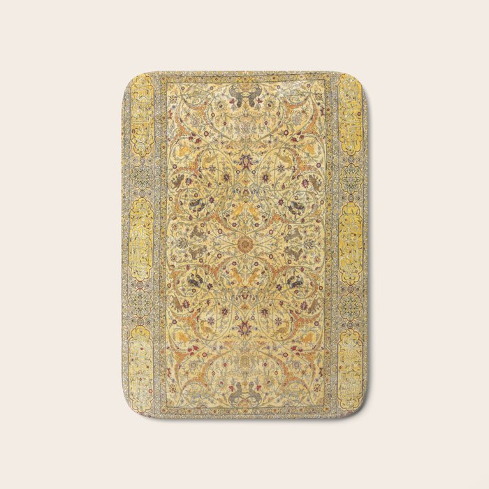 Hereke Northwest Anatolian Silk Rug Print Bath Mat Gallery Image 1