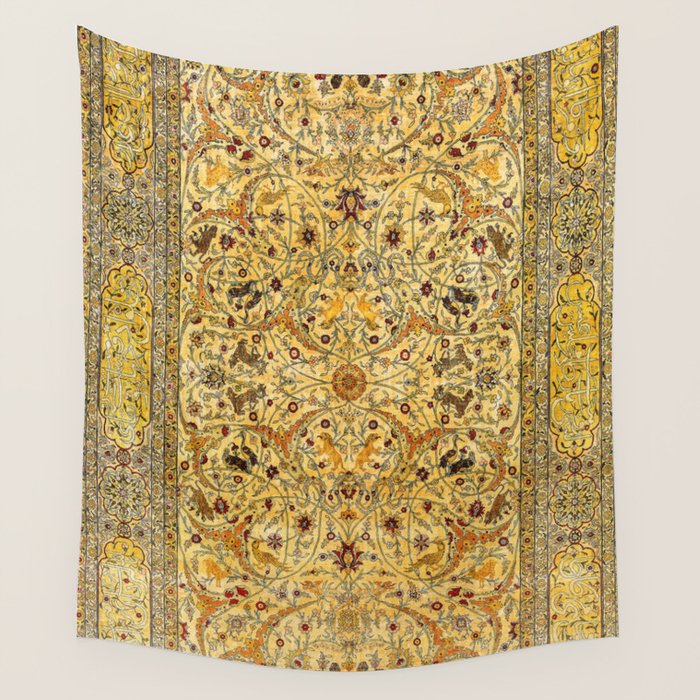 Hereke Northwest Anatolian Silk Rug Print Wall Tapestry Gallery Image 4